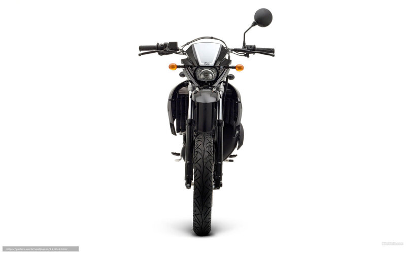 Black Motorcycle Front View — Neutral, Photograph, Handlebars