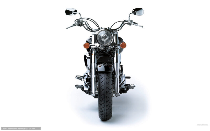 Black Motorcycle Front View — Neutral, Photograph, Headlight, Handlebars, Mirrors