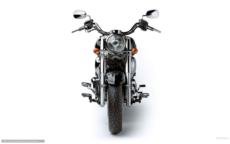 Black Motorcycle Front View — Neutral, Photograph, Headlight, Handlebars