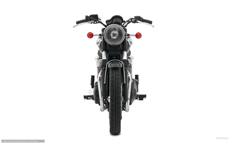 Black Motorcycle Front View — Neutral, Photograph, Headlight, Handlebars, Wheel
