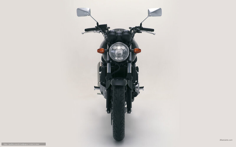 Black Motorcycle Front View — Neutral, Photograph, Headlight, Mirrors