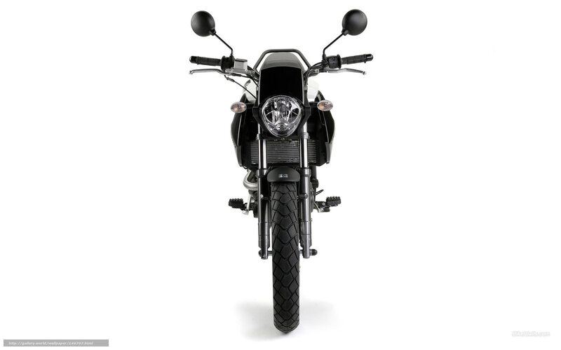 Black Motorcycle Front View — Neutral, Photograph, Headlight