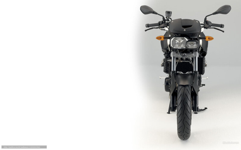 black motorcycle front view