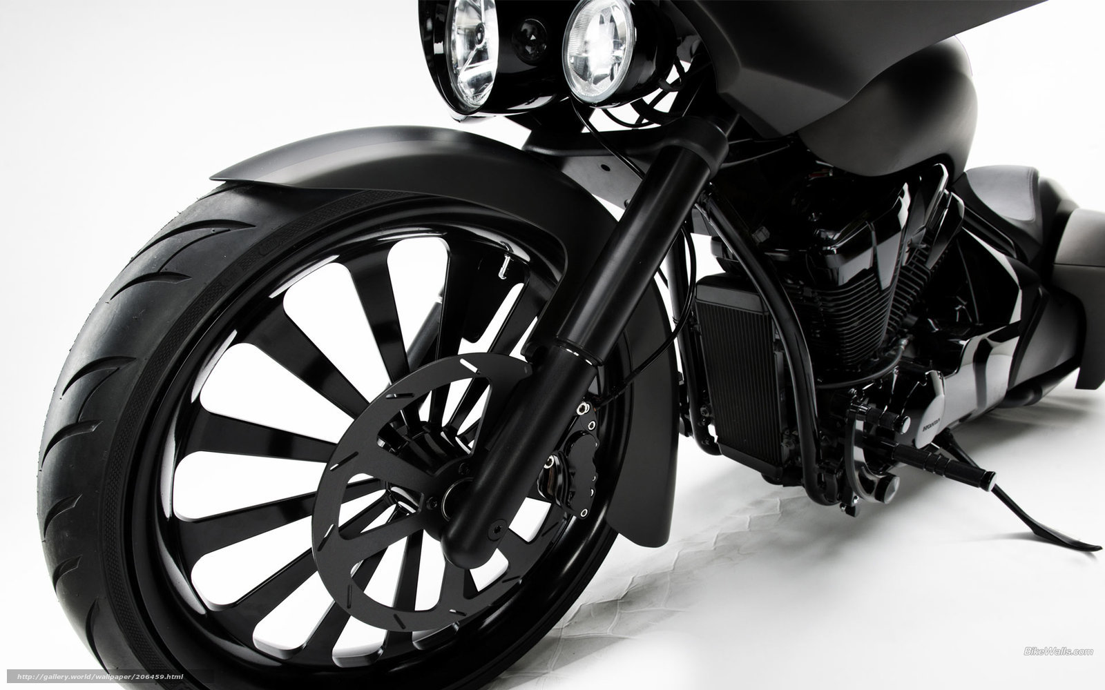black motorcycle front wheel