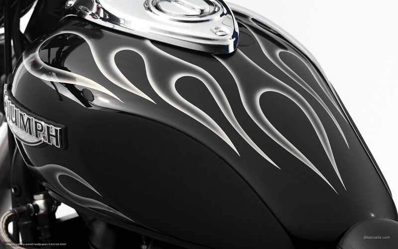 Black Motorcycle Fuel Tank — Neutral, Photograph, Flame Design