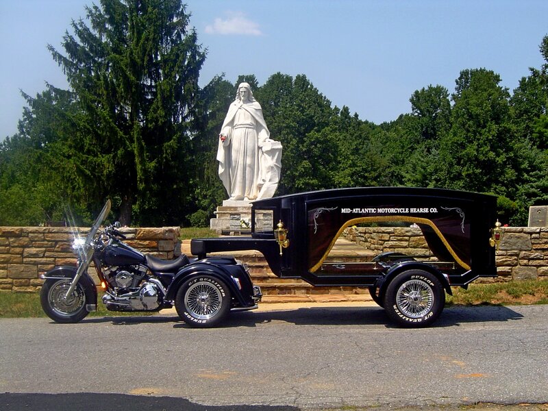 Black Motorcycle Hearse