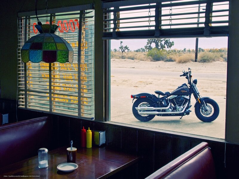 Black Motorcycle in Desert — Brown