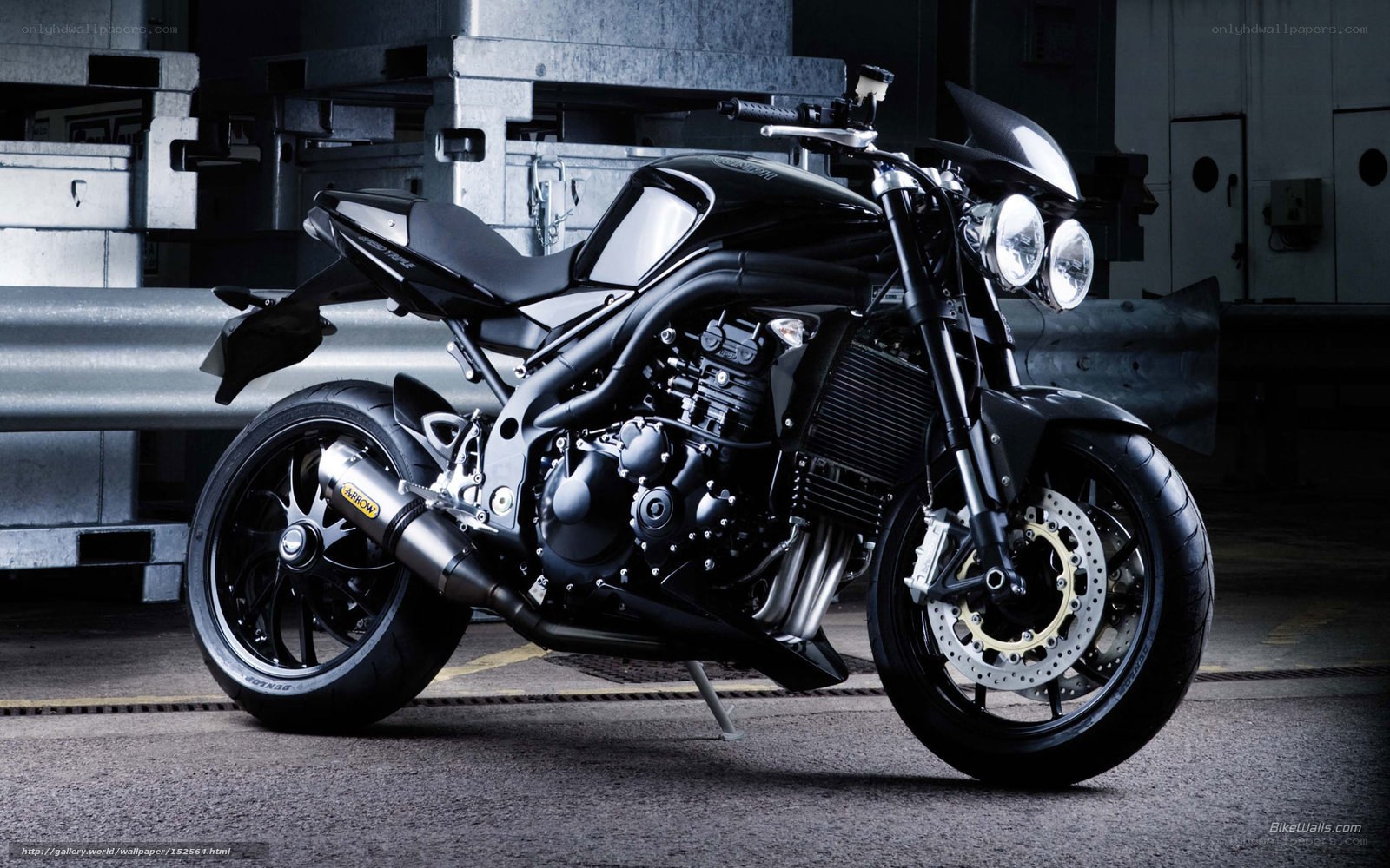 black motorcycle in garage