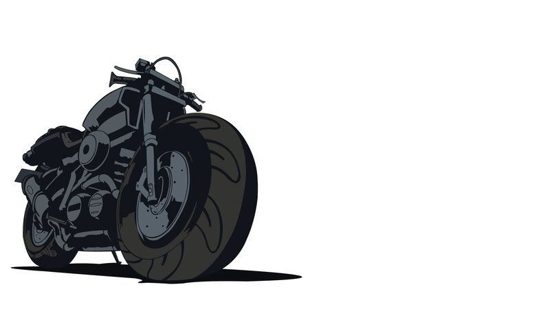 Black Motorcycle — Minimalist