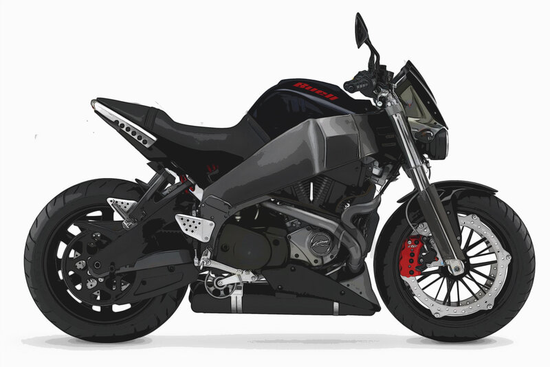 Black Motorcycle — Neutral, Digital Art