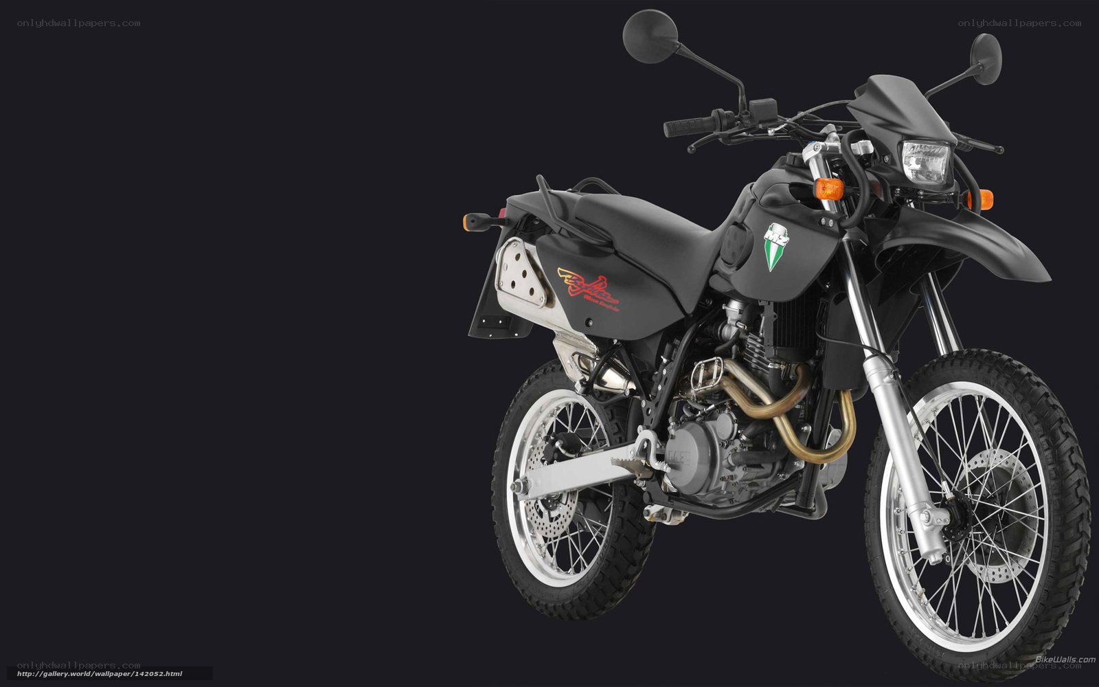 black motorcycle on dark background