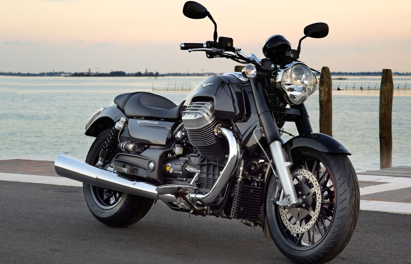 Black Motorcycle on Dock — Serene