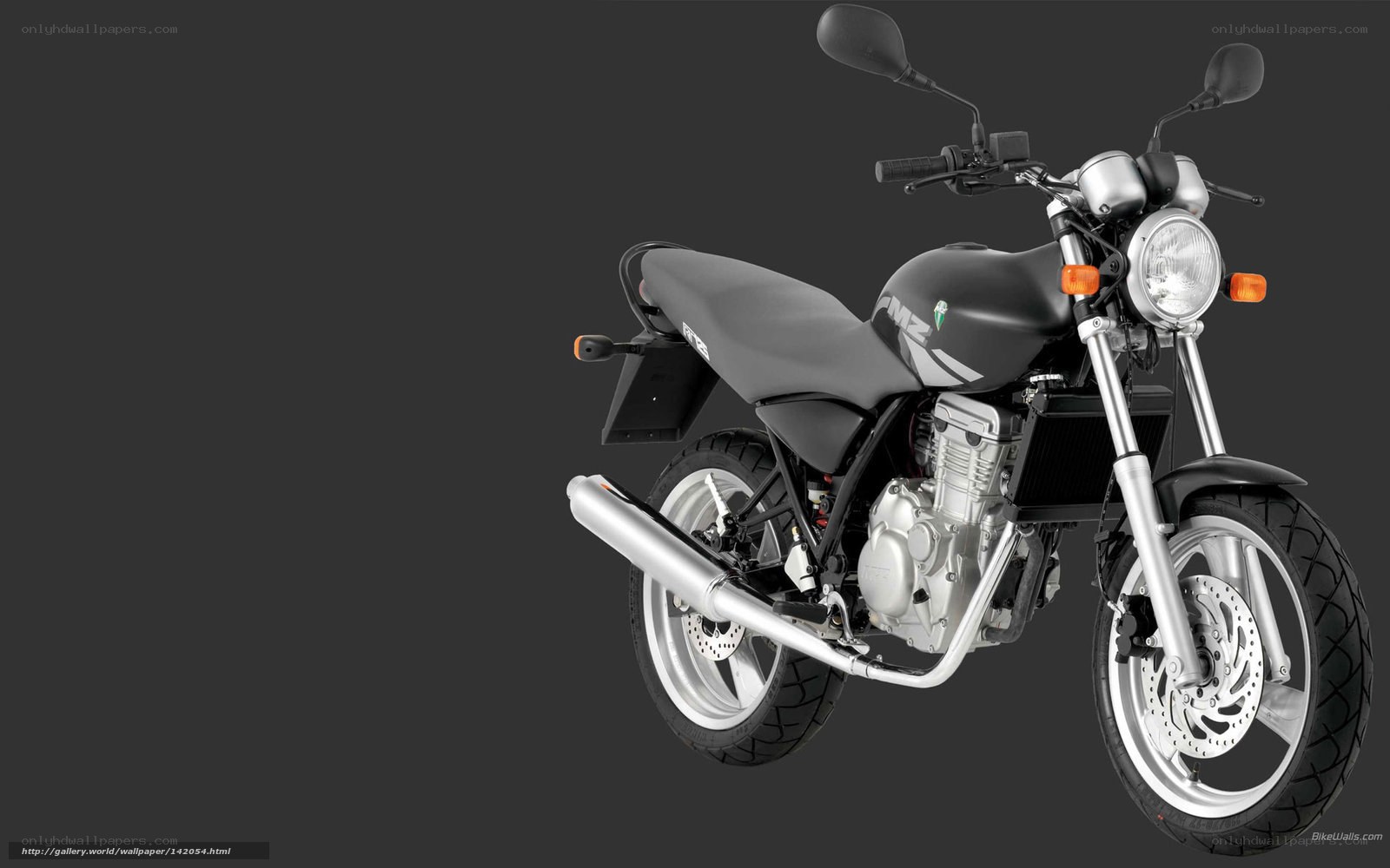 black motorcycle on gray background