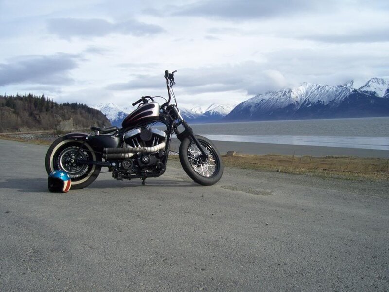 Black Motorcycle on Road — Gray, Serene, Afternoon