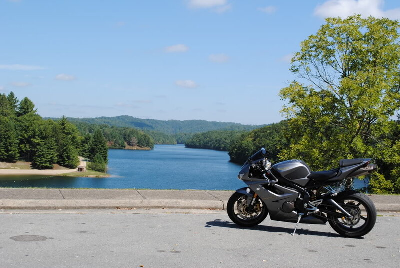 Black Motorcycle on Road — Gray, Serene