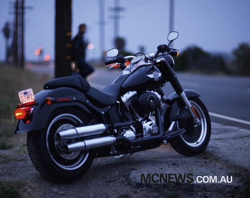 Black motorcycle on roadside