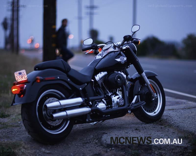Black motorcycle on roadside