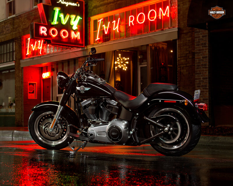 Black Motorcycle on Street — Dramatic, Night