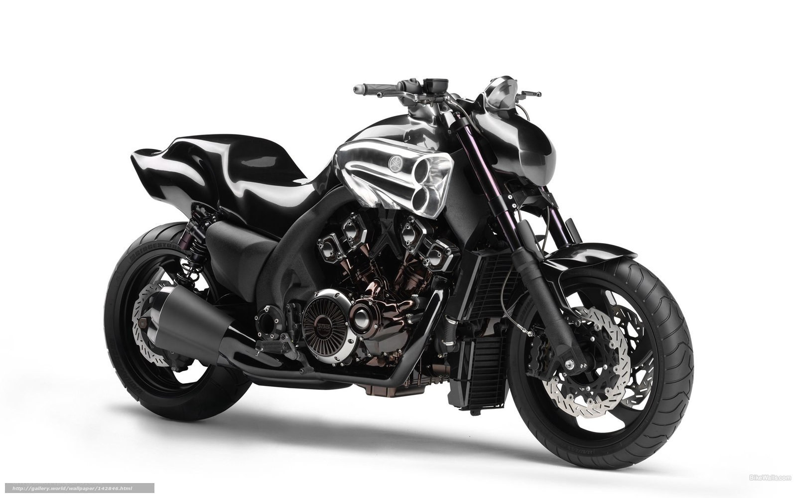 black motorcycle on white background
