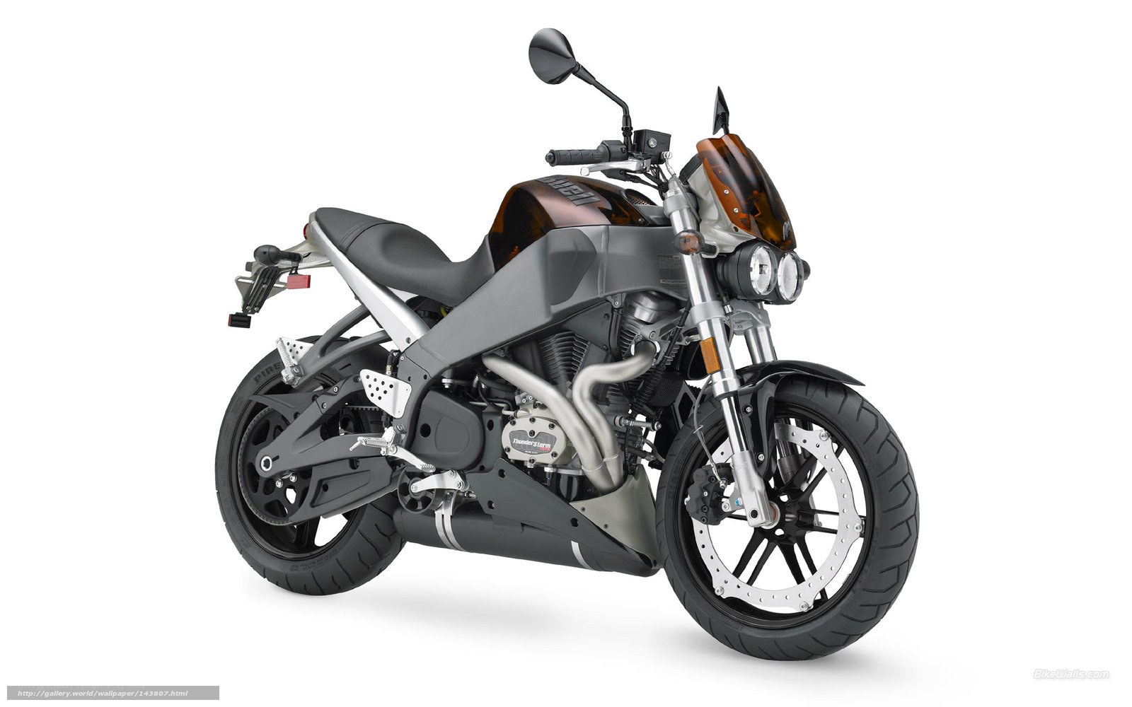 Black motorcycle on white background