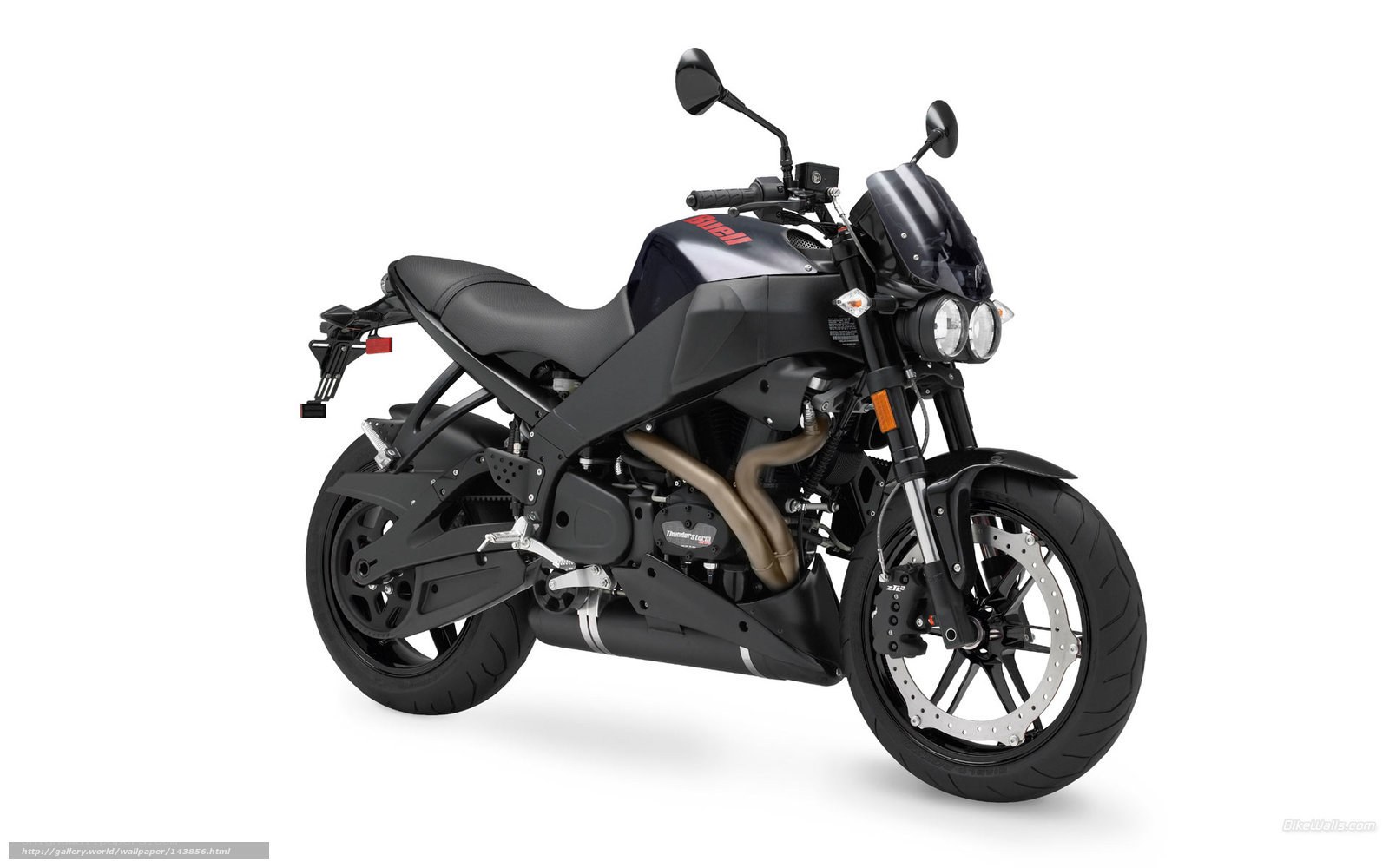 Black motorcycle on white background
