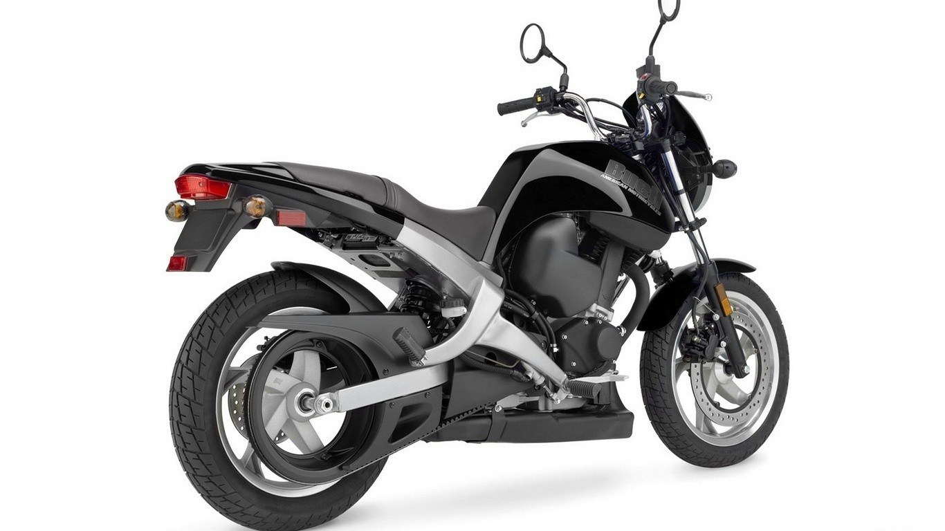 black motorcycle on white background