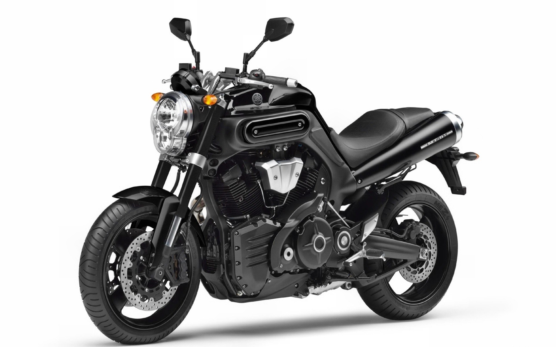 black motorcycle on white background