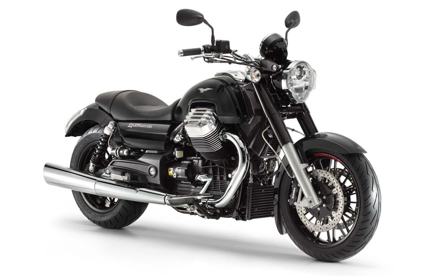 black motorcycle on white background