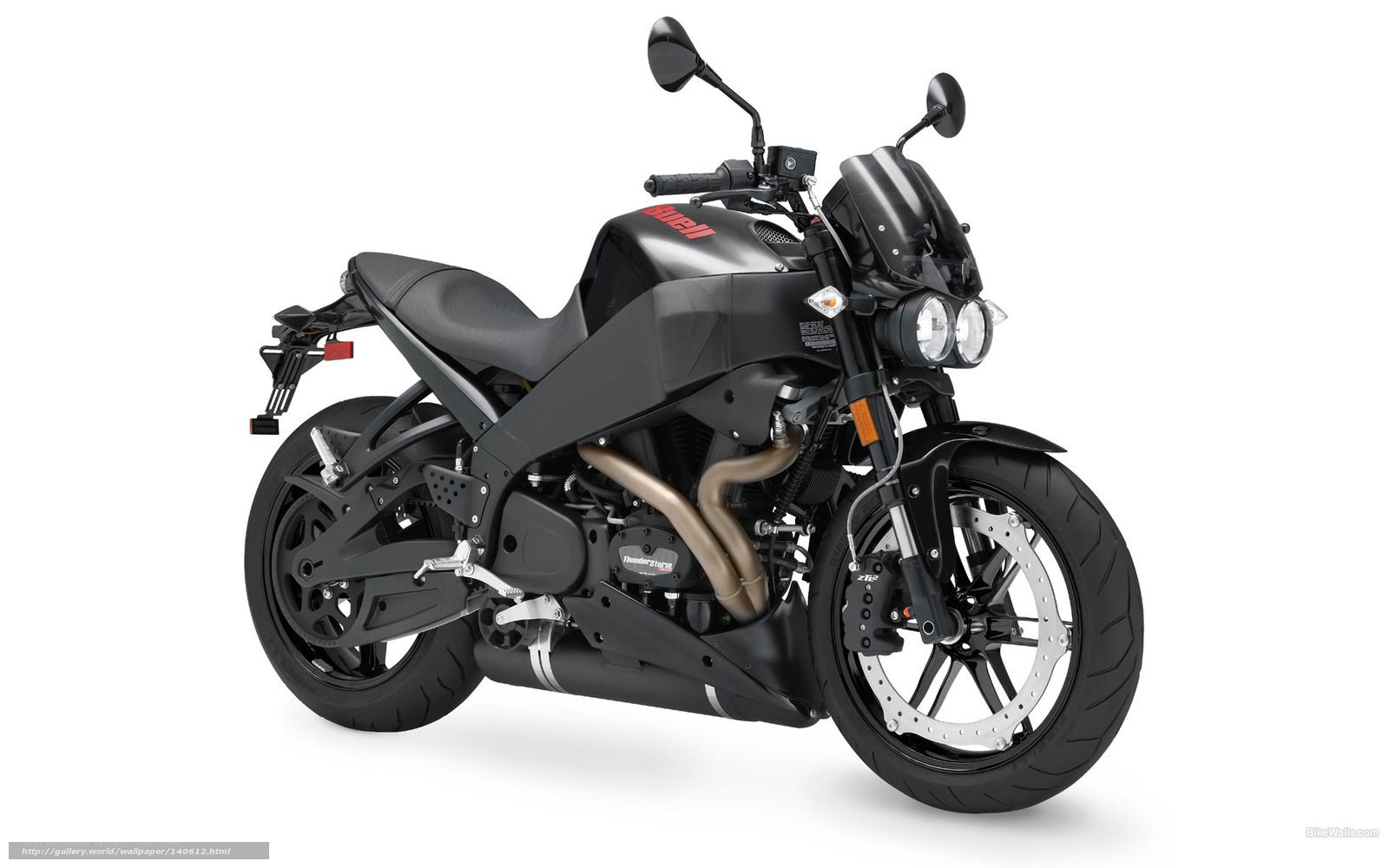 Black motorcycle on white background