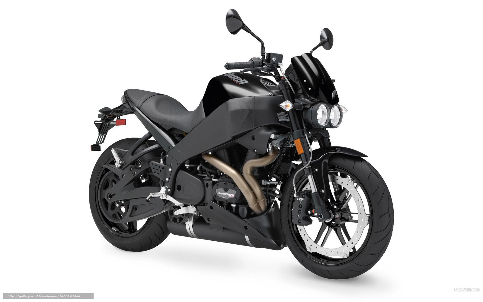 Black motorcycle on white background