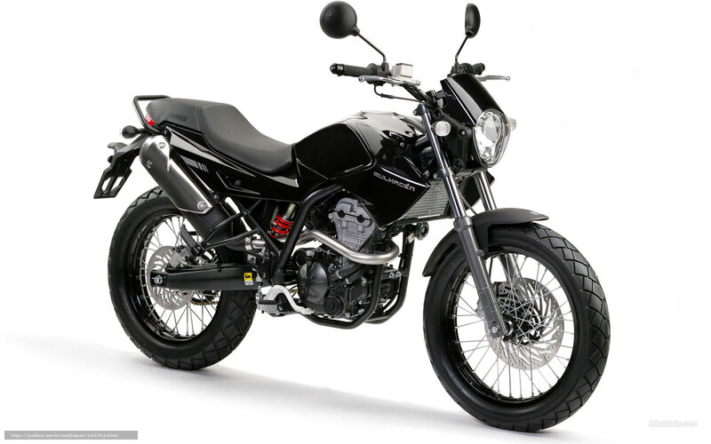 black motorcycle on white background