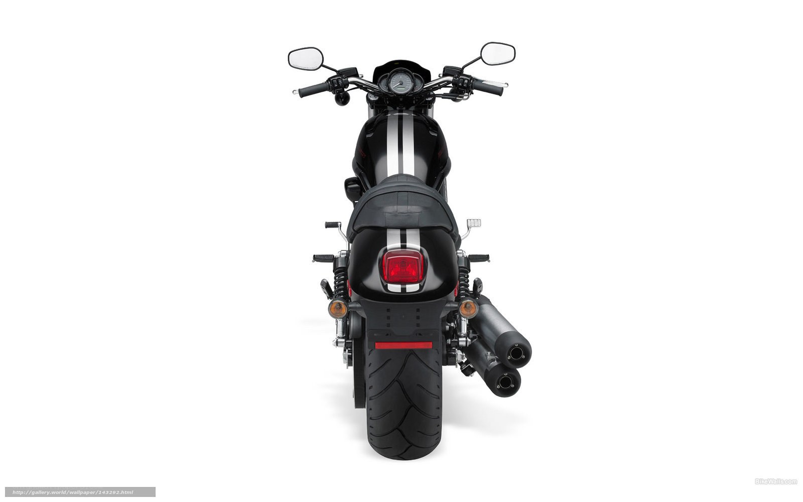 black motorcycle rear view