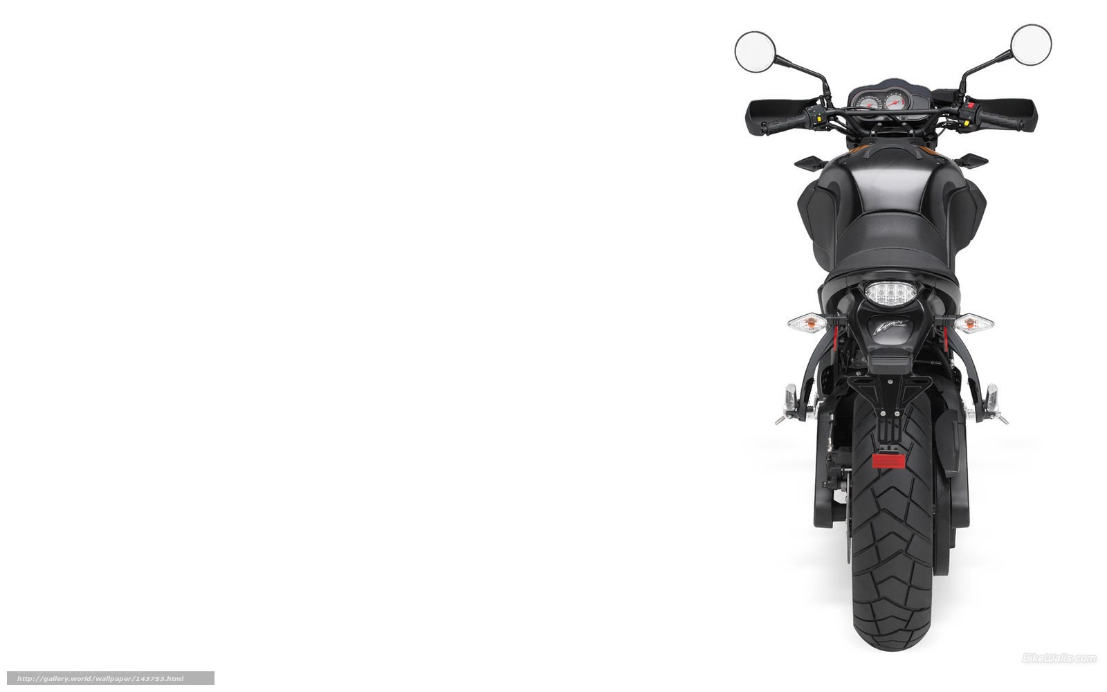 black motorcycle rear view
