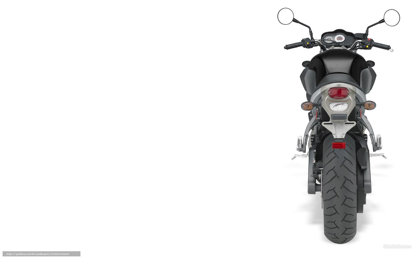 black motorcycle rear view