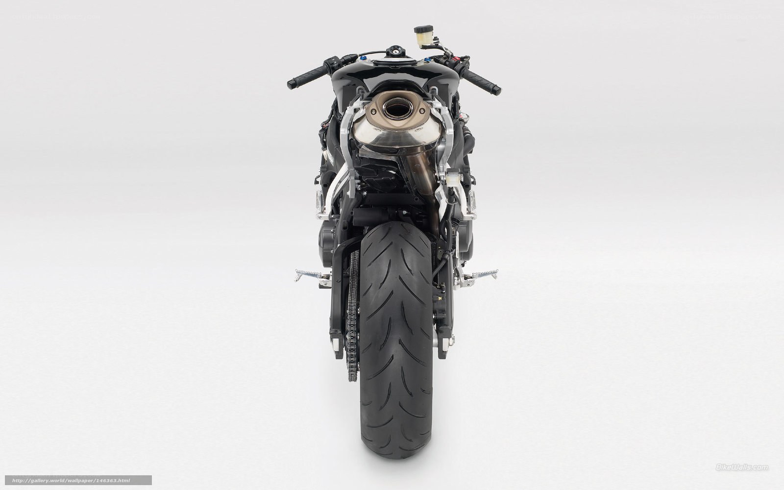 black motorcycle rear view