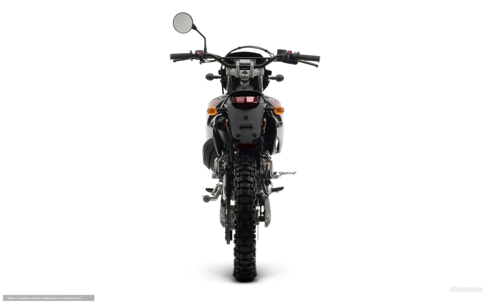 black motorcycle rear view