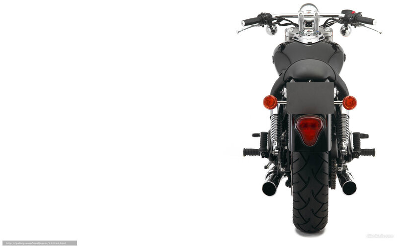 Black Motorcycle Rear View — Neutral, Photograph, Handlebars, Tail Light