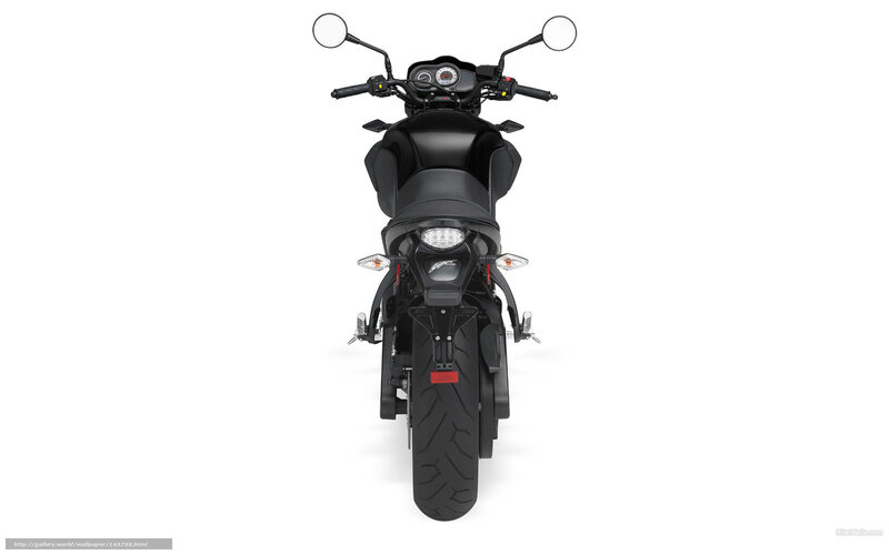Black Motorcycle Rear View — Neutral, Photograph, Handlebars