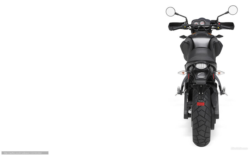 Black Motorcycle Rear View — Neutral, Photograph, Rear Wheel