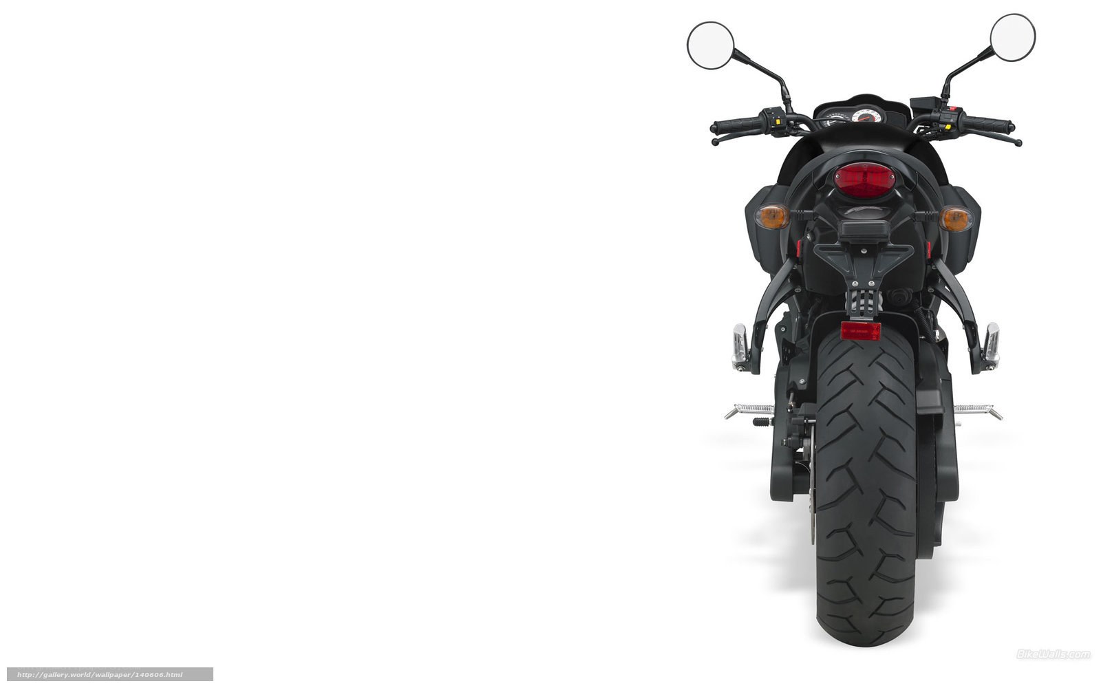 black motorcycle rear view