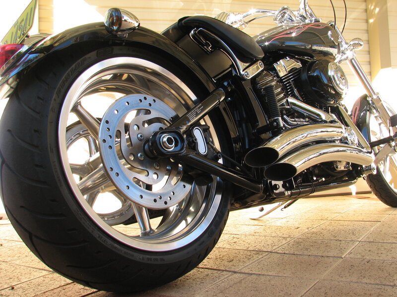Black Motorcycle Rear Wheel