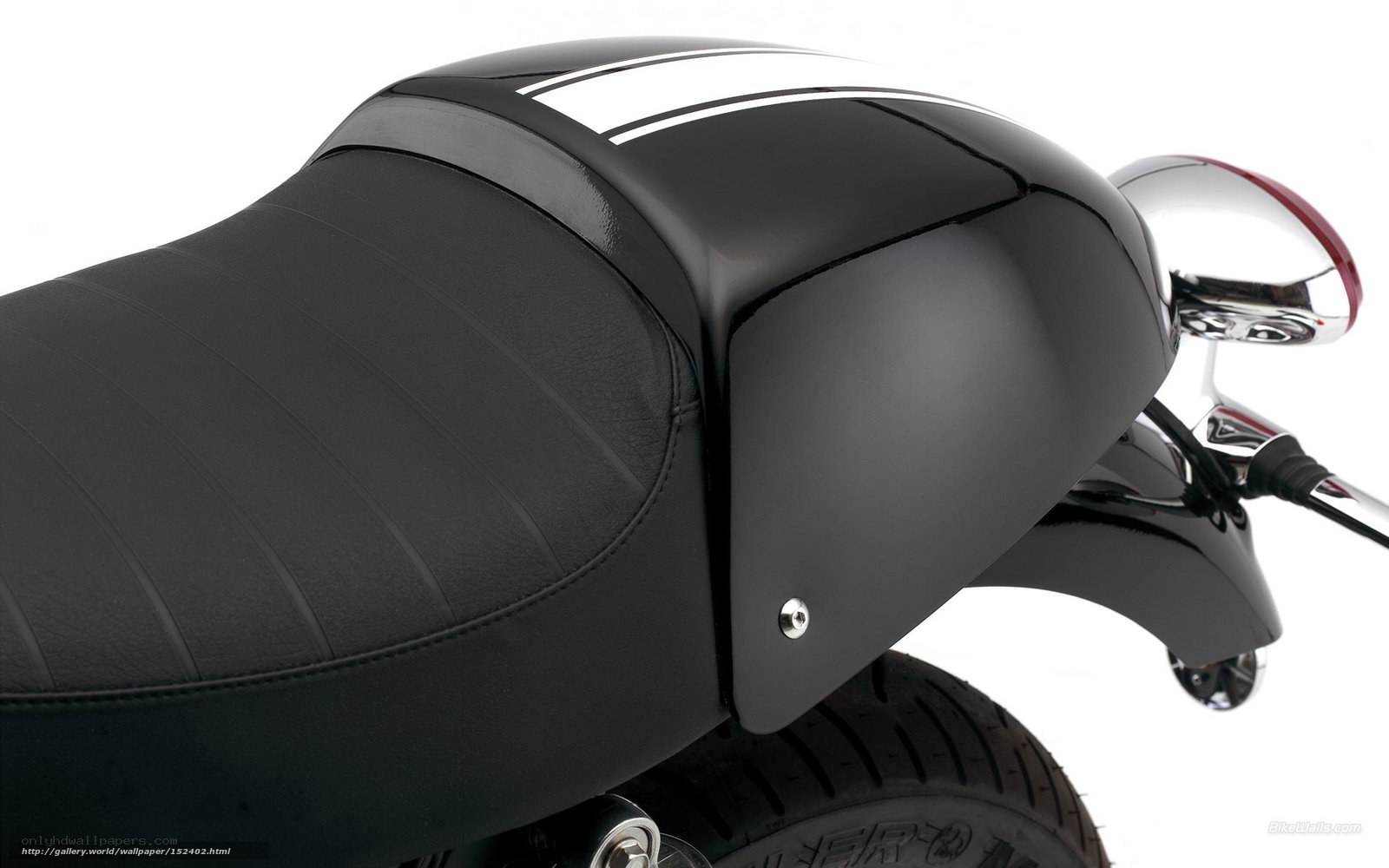 black motorcycle seat detail