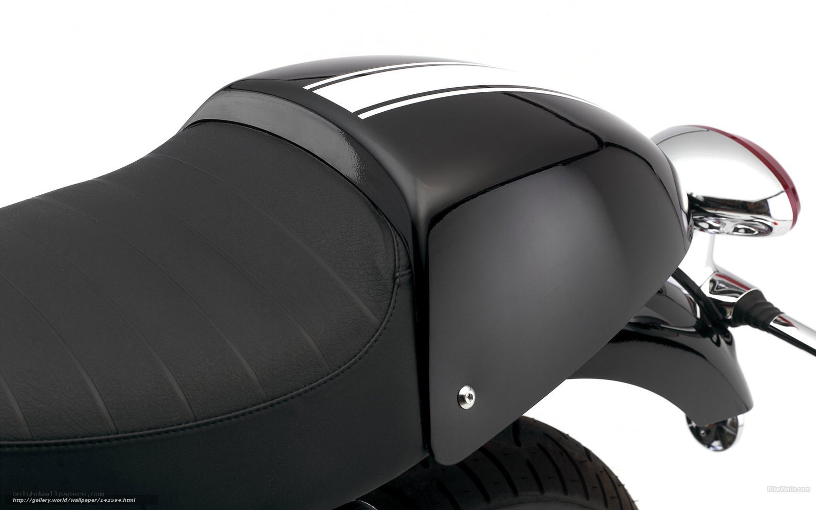 black motorcycle seat detail