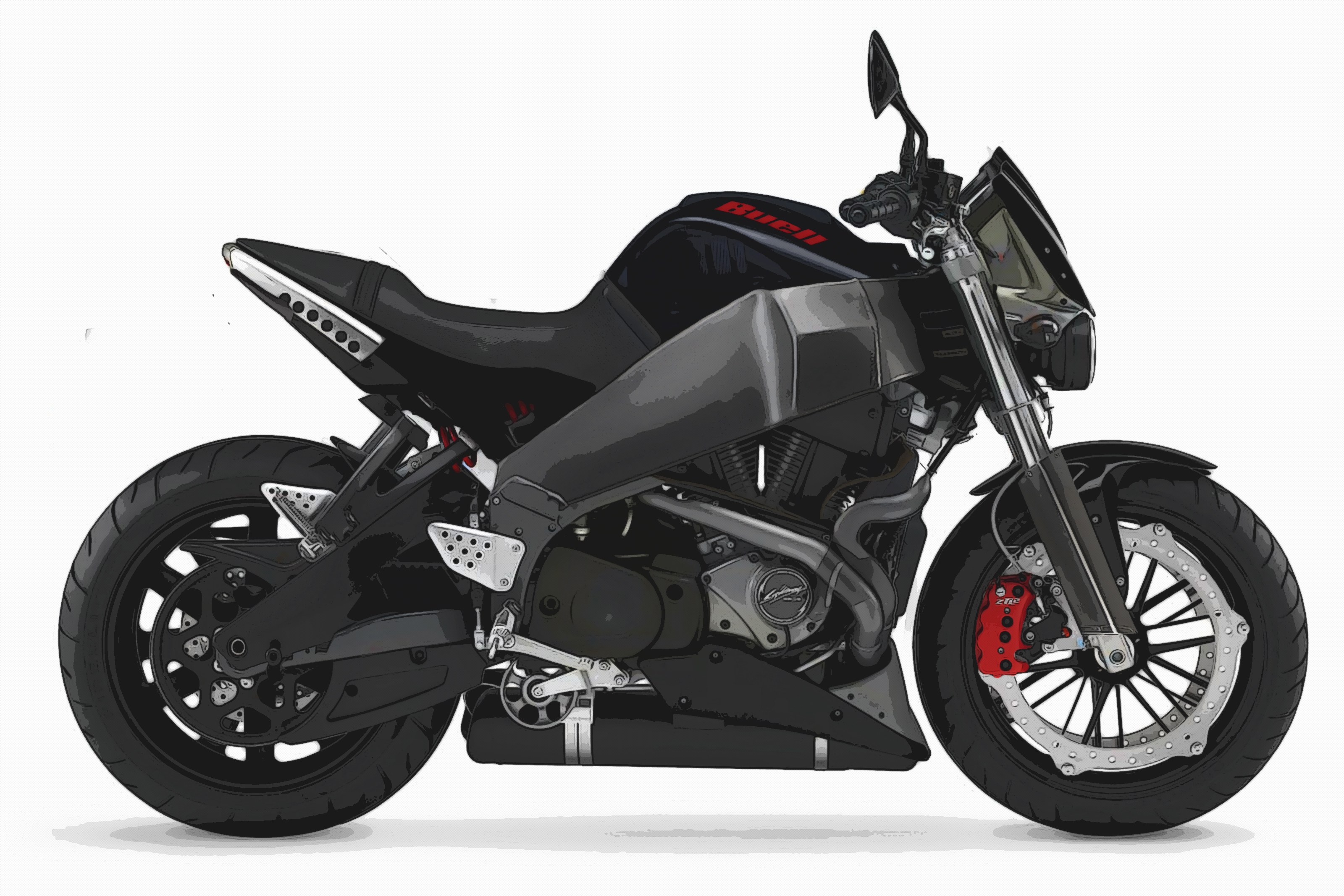 Black motorcycle side profile