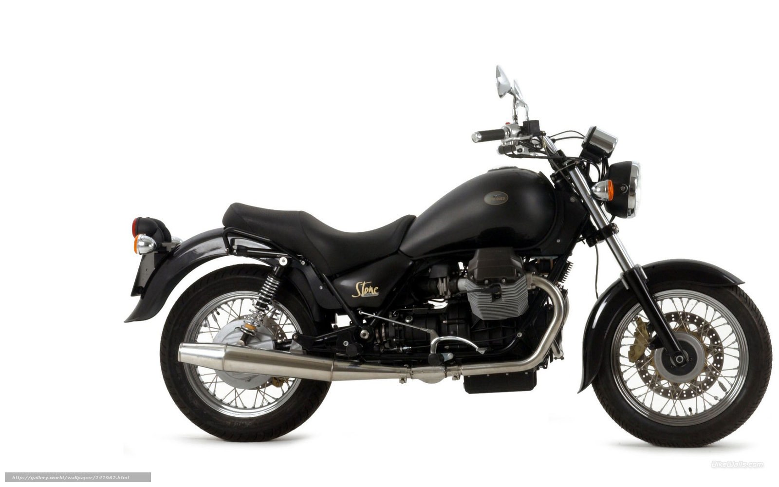 black motorcycle side view