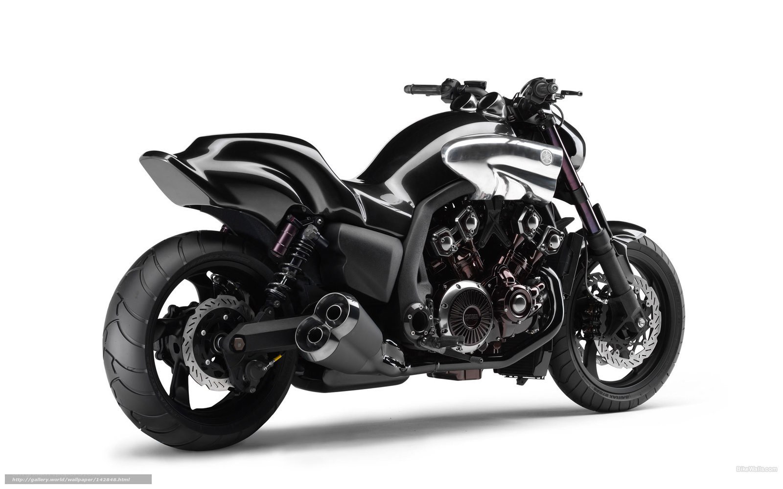 black motorcycle side view