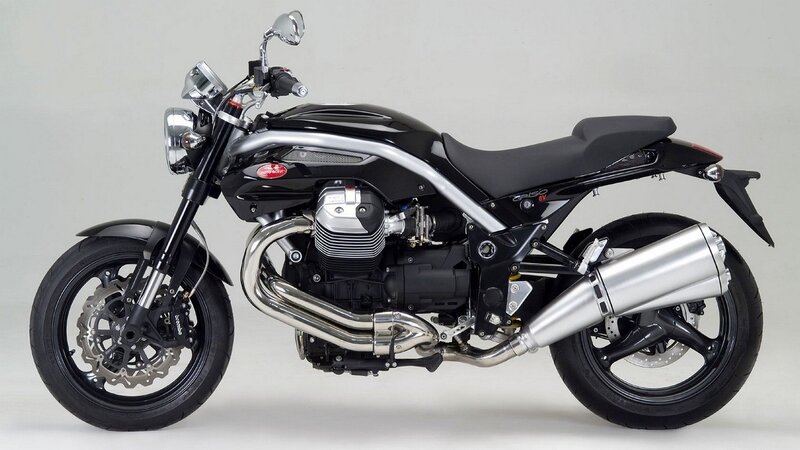 black motorcycle side view