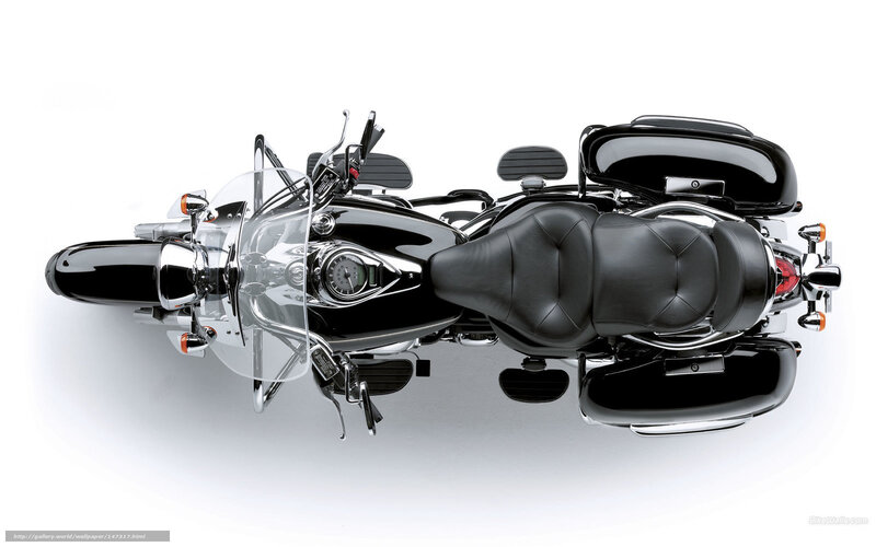 black motorcycle top view