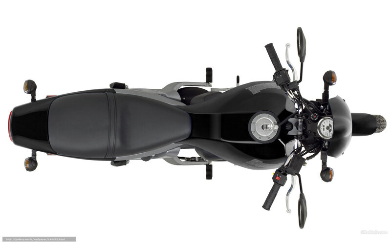 black motorcycle top view
