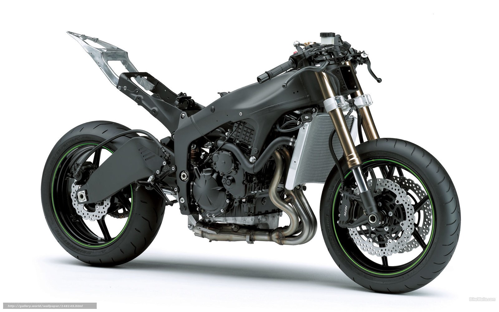 black motorcycle with exposed frame